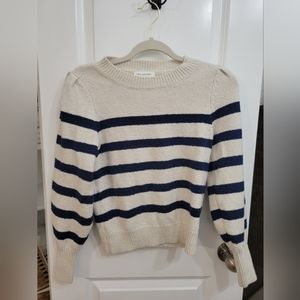 XS Free Assembly Blue/Cream Striped Sweater